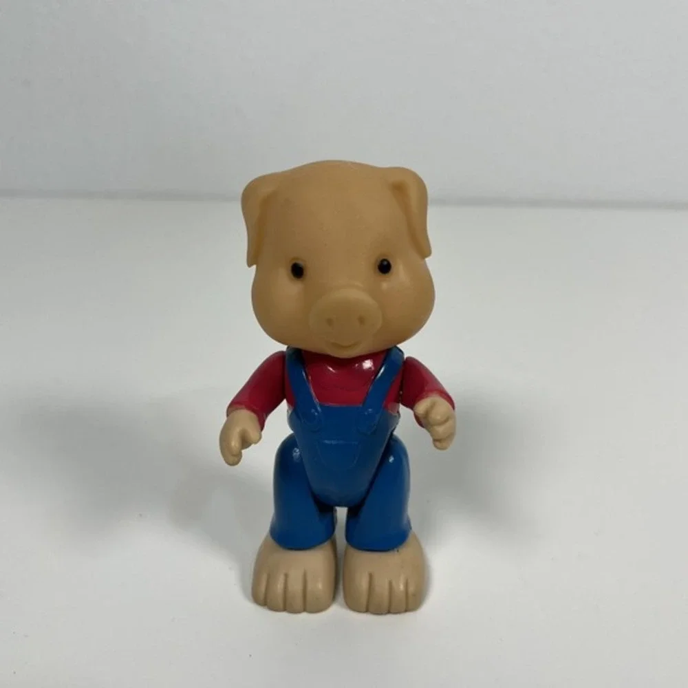 Vintage Toy Pig Figurine‎ Farmer Overalls Pig Doll